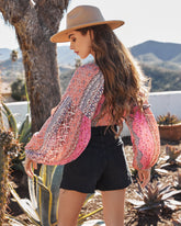 Simply Thriving Printed Shimmer Blouse - Coral Multi